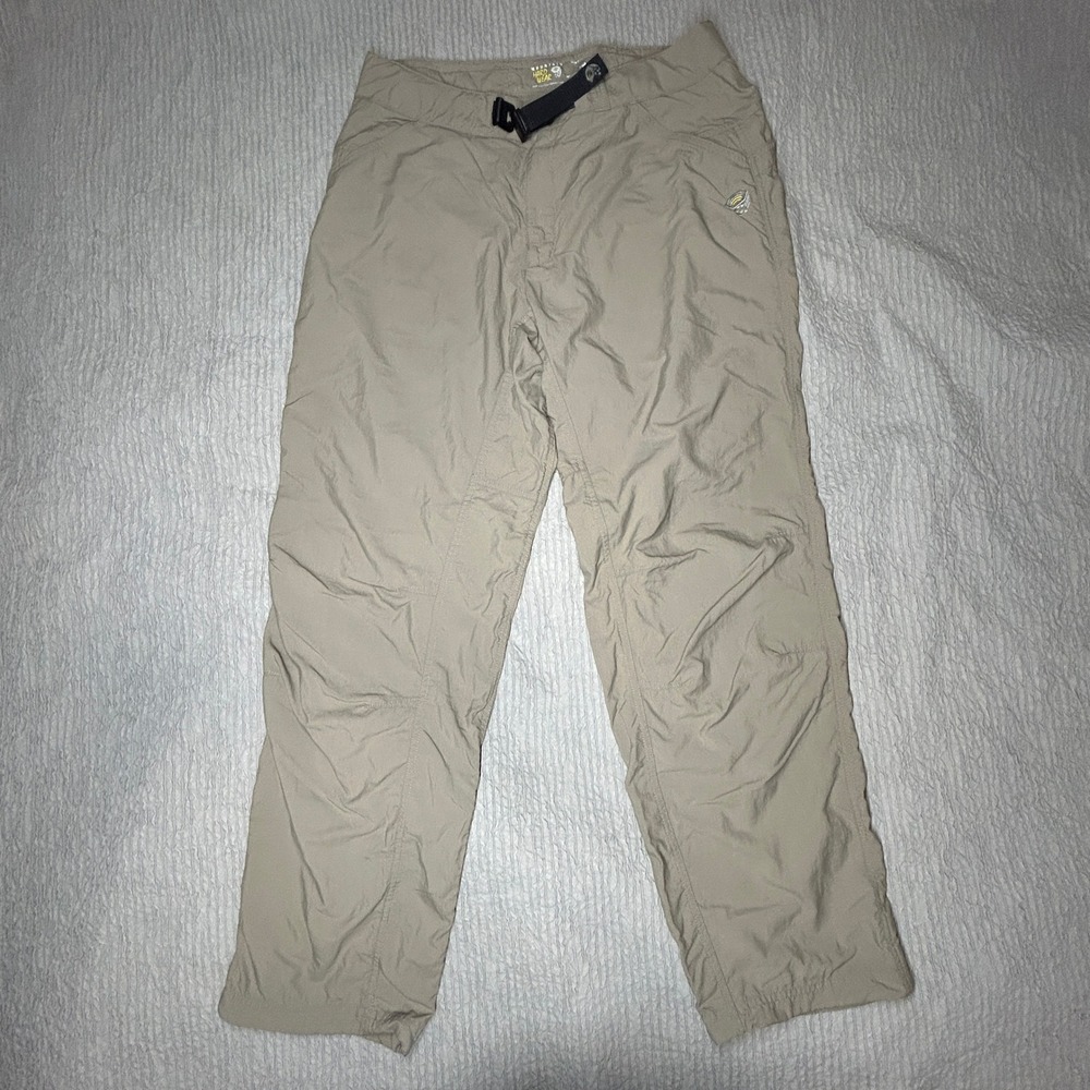 Mountain Hardwear Mens Tan Hiking Pants Webbing Belt Articulated Knee Large